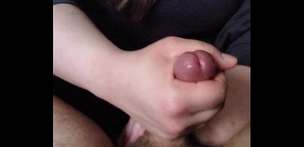  POV of her jerking me off until I cum hard squeezing my balls